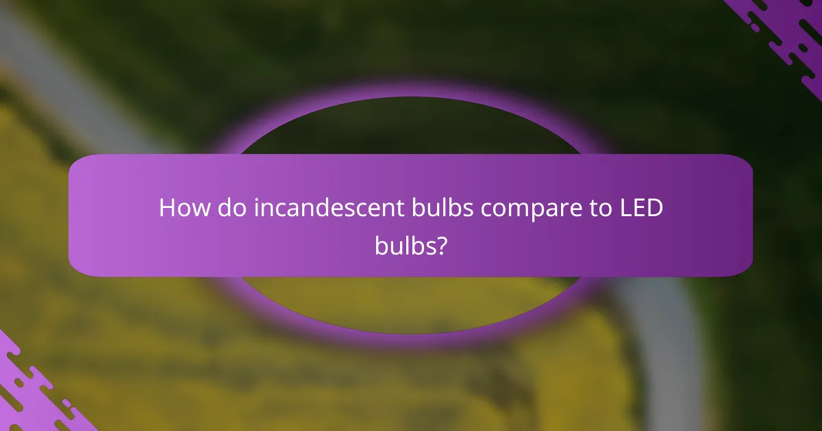 How do incandescent bulbs compare to LED bulbs?