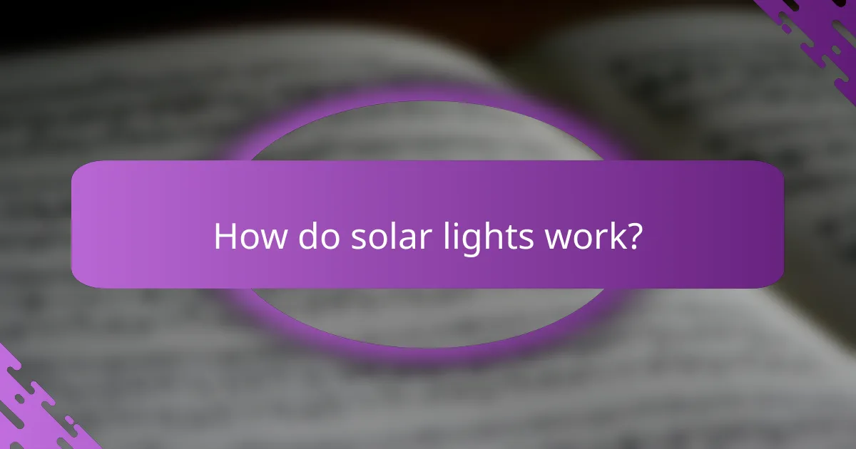 How do solar lights work?