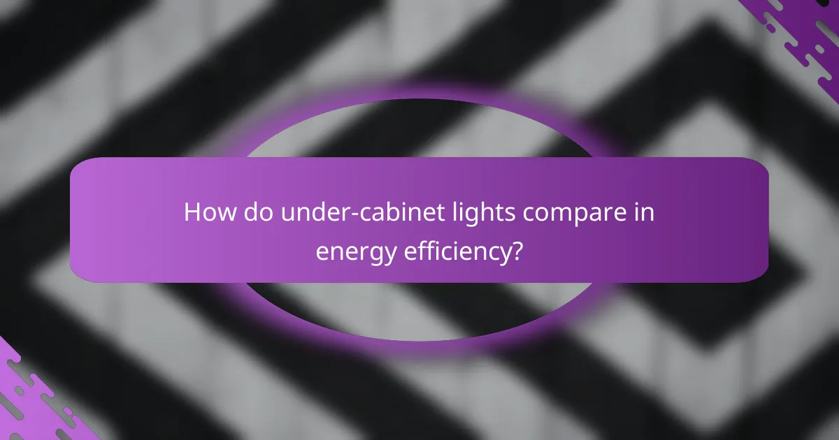 How do under-cabinet lights compare in energy efficiency?