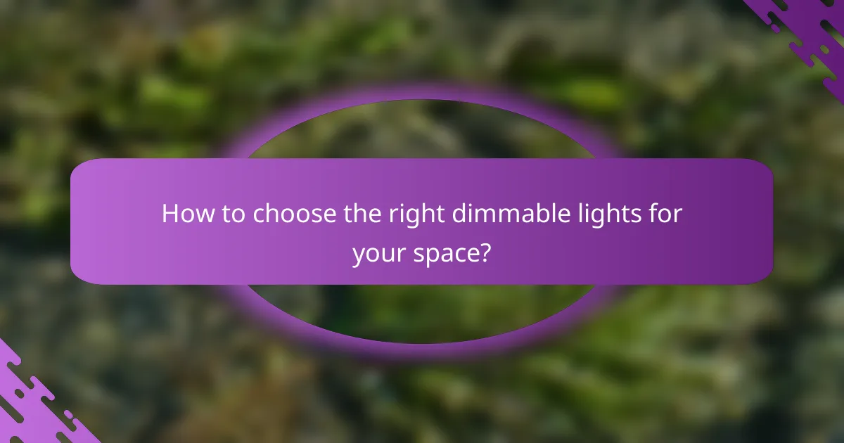 How to choose the right dimmable lights for your space?