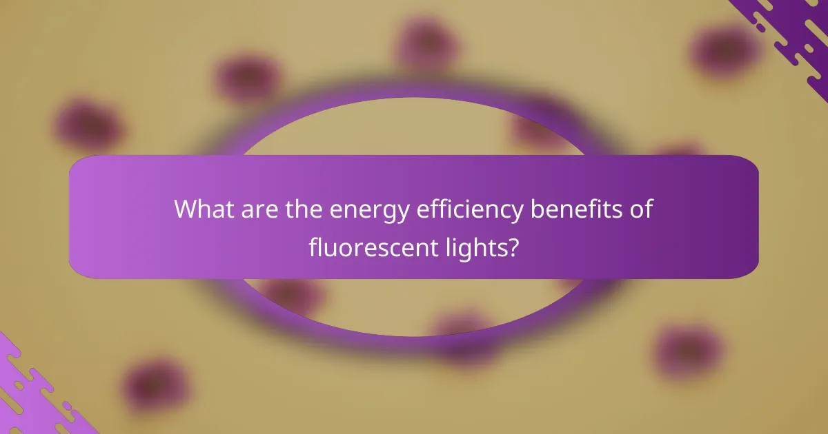What are the energy efficiency benefits of fluorescent lights?