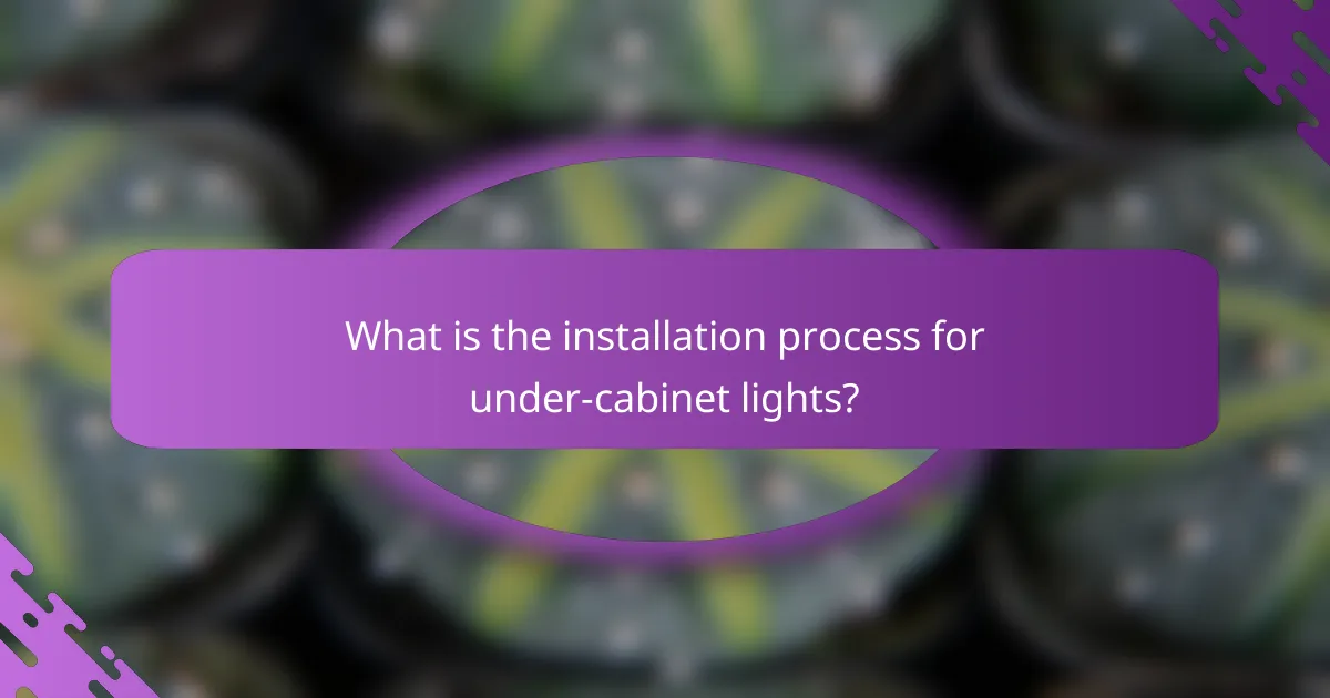 What is the installation process for under-cabinet lights?
