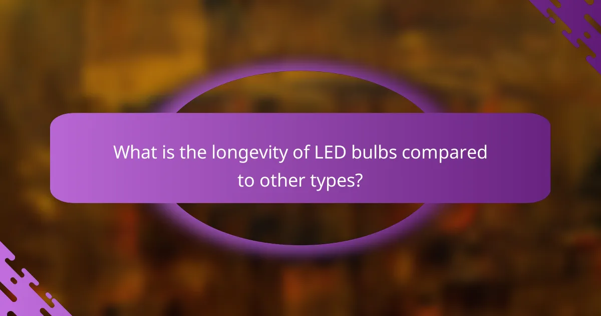 What is the longevity of LED bulbs compared to other types?